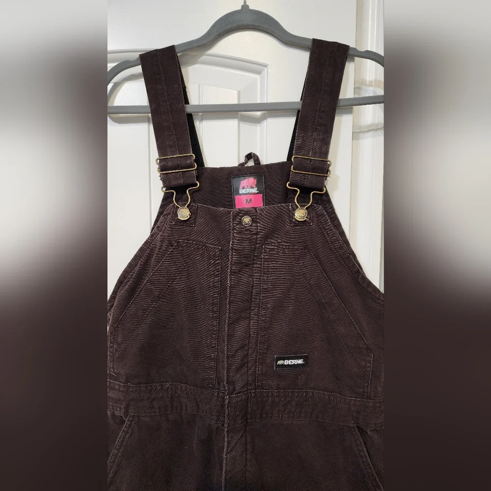 Berne Insulated Brown Overalls women’s Medium - Picture 2 of 16
